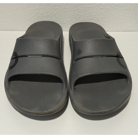 OOFOS OOahh Recovery Slip On Sandals Unisex Mens Sz 11 Womens Sz 13 Gray GUC main image 9